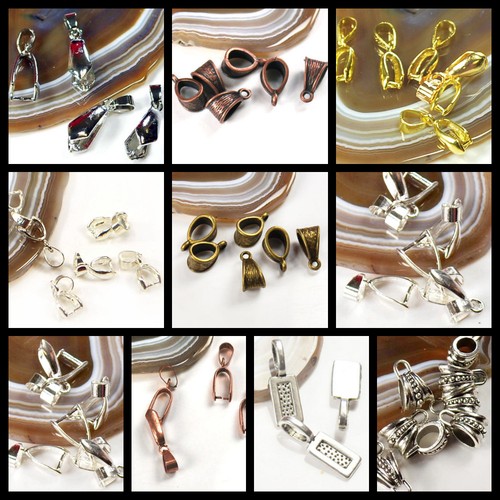 Pendant Pinch Bail Pull Silver Copper Brass 10/15 18mm Jewelry Making free shipp - Picture 3 of 22