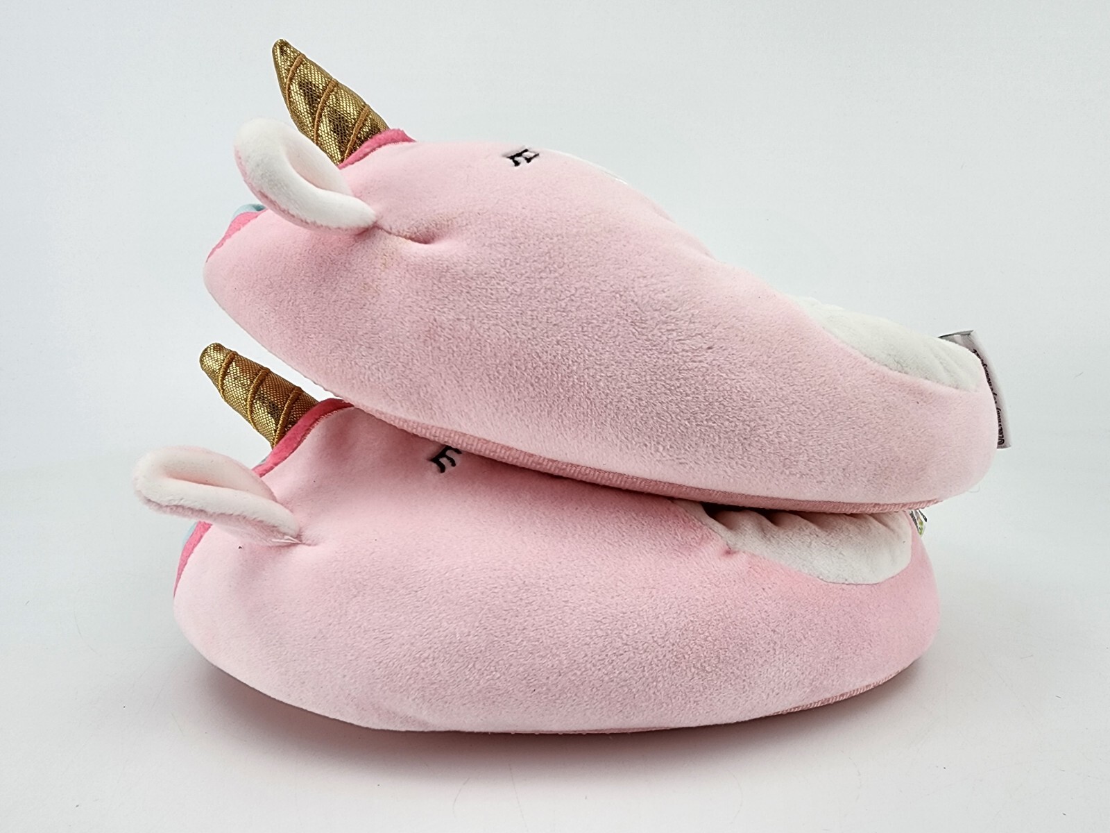 PANTOFOLA D’ORO SQUISHMALLOW PANTOFOLE UNICORNO ROSA TAGLIA 2 3 Corno d'oro (A4)