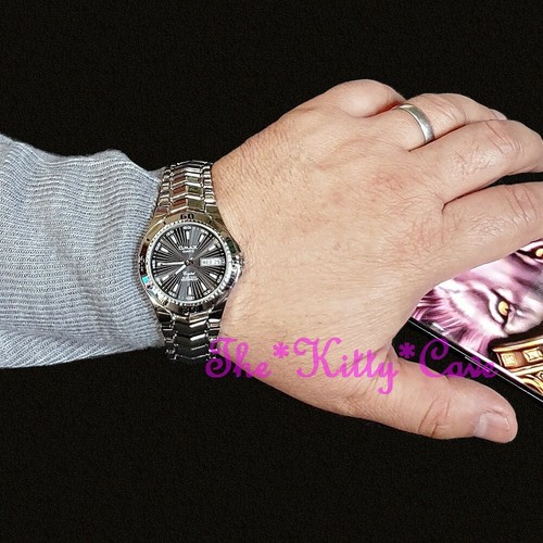OMAX 5atm Classic Silver S.Steel Epson Seiko Movt Sporty Day & Date Watch DYB281 - Picture 2 of 9