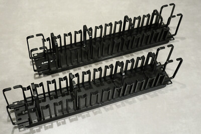 Ortronics 2 Post Rack Pair (2) Ortronics / Legrand 2RU 2U Rack Cable Management Panels OR ...