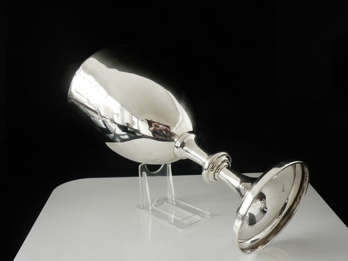 Sterling Silver Chalice Cup Large, H W Plate Manufacturing Co, Birmingham 1929 - Picture 3 of 11
