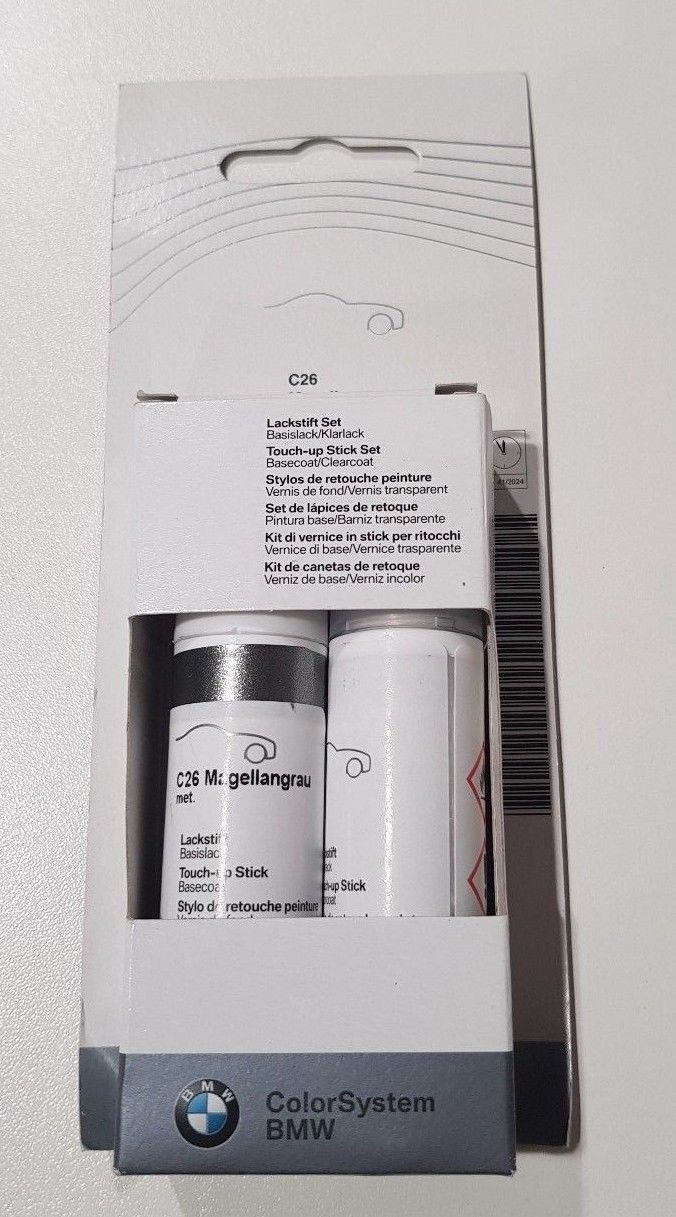 Genuine BMW Touch Up Paint Stick 2x12ml Magellan Grey Metallic C26 ...