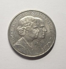 2007 Queen Elizabeth II & Prince Philip Diamond Wedding UK Five Pounds &pound;5 coin