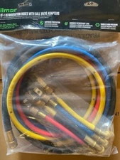 HILMOR 60" Refrigeration Hose w/ Ball Valve Adapter (Set of 4)