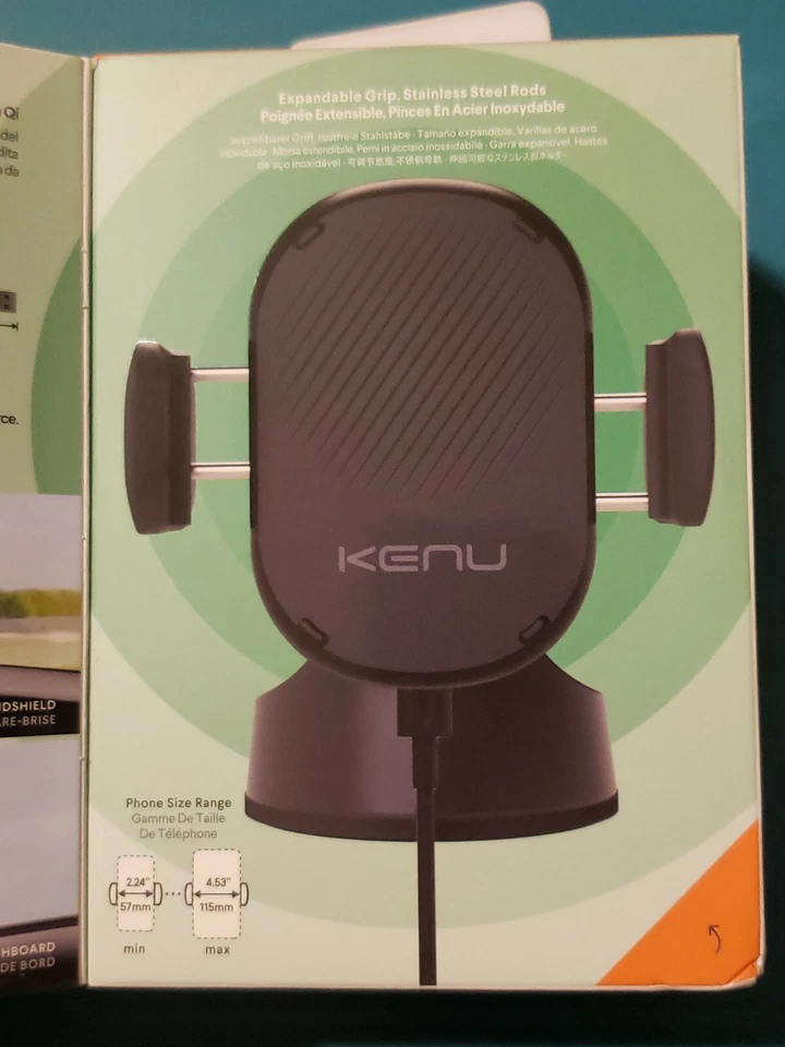 KENU AIRBASE 无线 Qi 快速充电仪表板 车载安装 无线 车载充电器  — 第 2/2 张图片