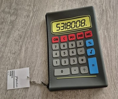PAPERCHASE grau Schule Büro frecher Taschenrechner 8008IE5 Fun Uni Federmäppchen 14£