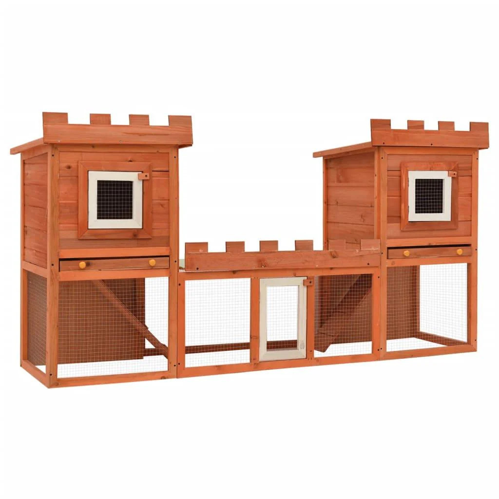 Clapier large d'extérieur anti-prédateur double maison pour grands lapins