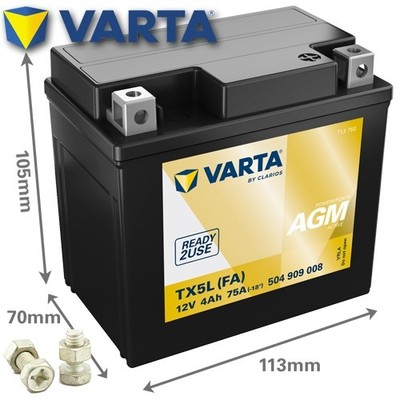 Batterie für E-Ton RXL 70 4S 4T Viper 2009 VARTA TX5L / YTX5L-BS AGM Active