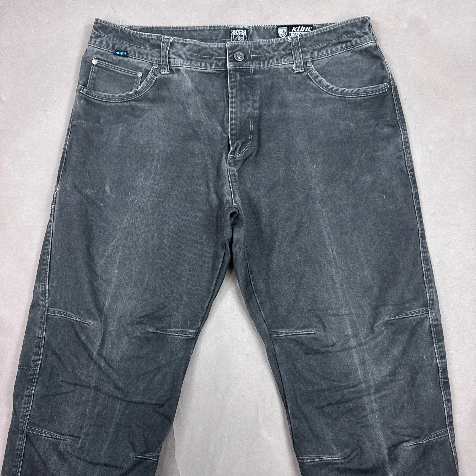 Kuhl Pants Mens 38x30 Black Rydr Hiking Trail Camping Faded Work Fishing Chore