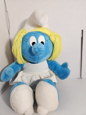  Vintage 1999 Heunec Smurfette From The Smurfs  Plush Doll 12 Inches Sitting