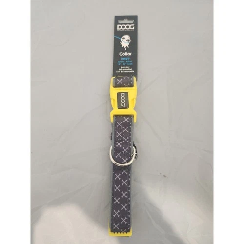 DOOG Dog Owners Outdoor Gear Collar Large 42CM-62CM 16IN-24IN Gray Yellow - New