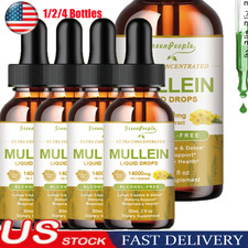 Mullein Leaf Extract 14000mg Lung Cleanse Respiratory Herbal Liquid Drops 60ML