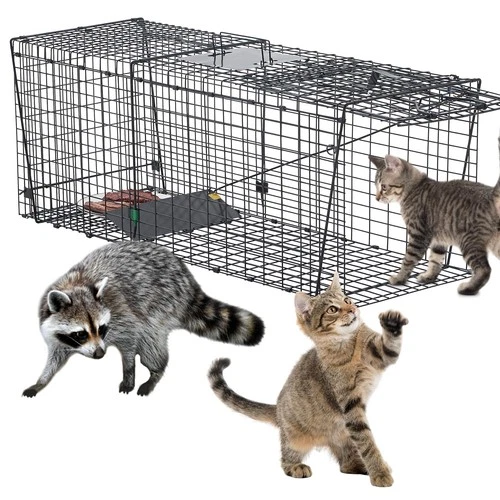 Large 37 Inch Raccoon Trap,Humane Live Animals Trap 2-Doors,Catch and Release...