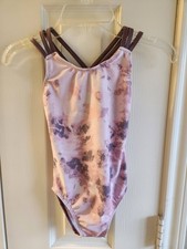 Girl's Destira Brush Stroke Strappy Gymnastics Leotard Child Extra Small CXS