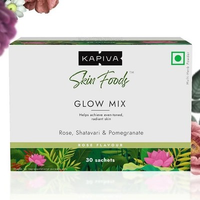 Kapiva Skin Foods Glow Mix Ayurvedic Skin Supplement Collagen Powder 30 Sachets