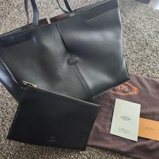 TOD'S Folio Medium Tote Bag Black Leather by Shota Watanabe Women's One-Shoulder