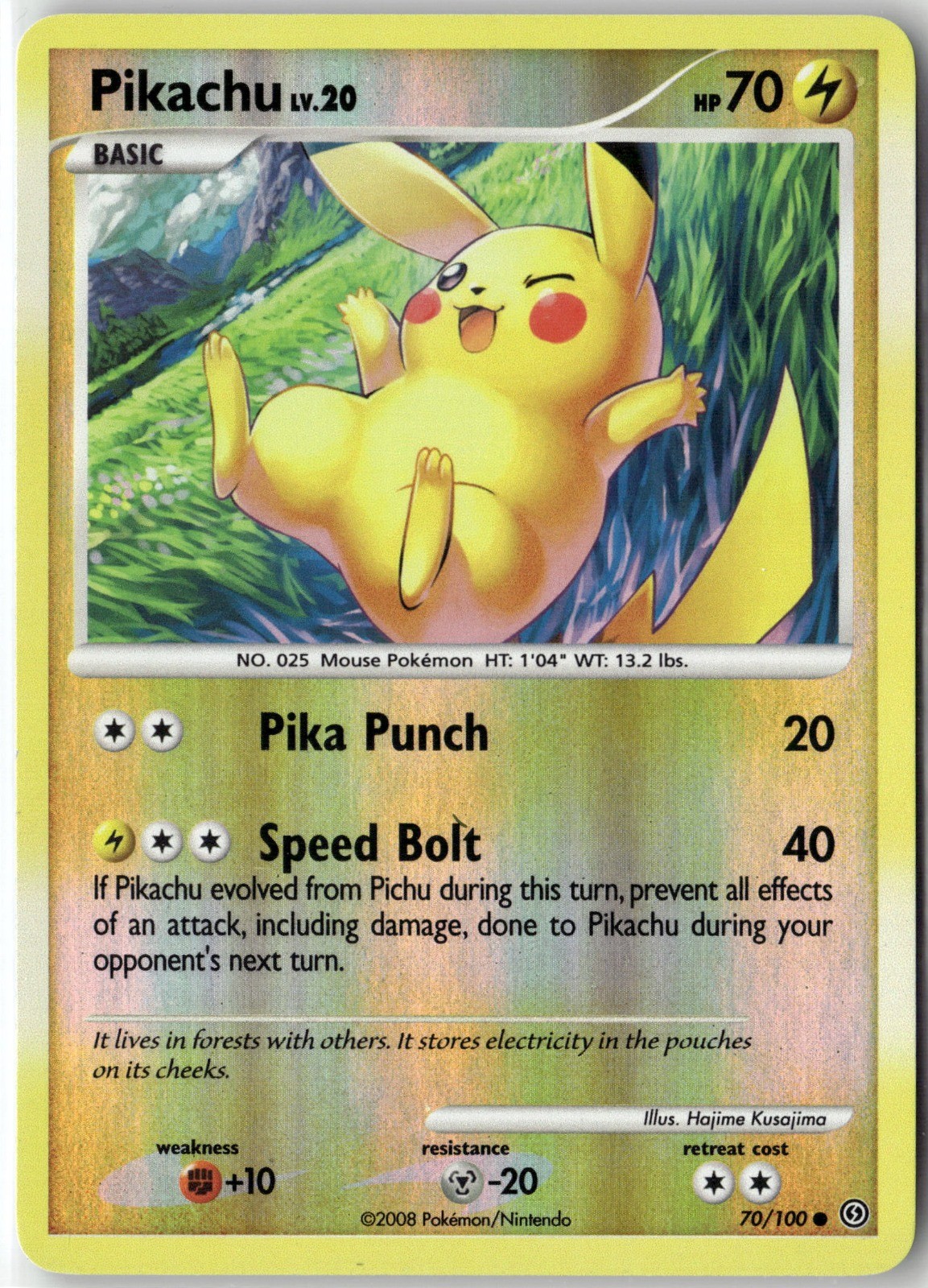 Pikachu Common Stormfront 70/100 Reverse Holo NM