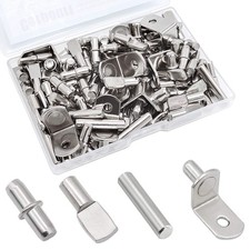 104Pcs Nickel Plated Shelf Pins 4 Styles for Cabinets  Closets