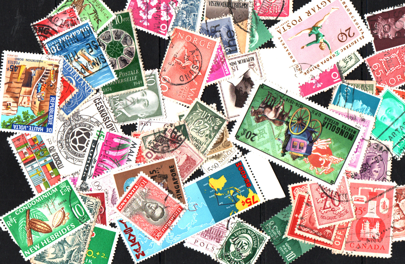 BULK USED +60 STAMPS MIXED WORLD STAMPS COLLECTION 280