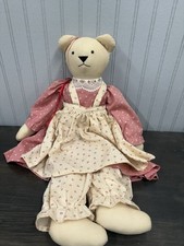 Vintage handmade teddy bear doll with handmade clothing