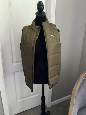 Puma Boys Puffer Best Olive Green Large 14-16 Sleeveless Front Zip