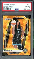 Angel Reese Rookie Card 2024 Prizm WNBA Orange Ice #147 PSA 8