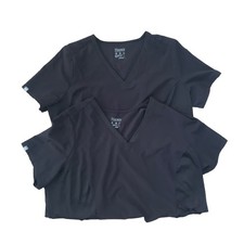 Women's Hanes Black Comfort Fit Stretch Scrub Top Size Lot Of 2