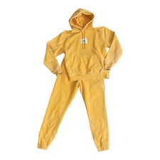 Nike Jordan Men Flight Sweatsuit Statement Fleece Tracksuit Teal Gold Small Set