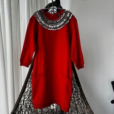 McQ Alexander McQueen Dress Rare Metal Decor Red Casual Size S-M