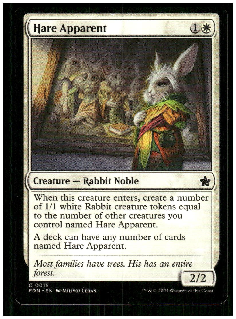 Hare Apparent 15 Common Foundations Magic: The Gathering Near Mint