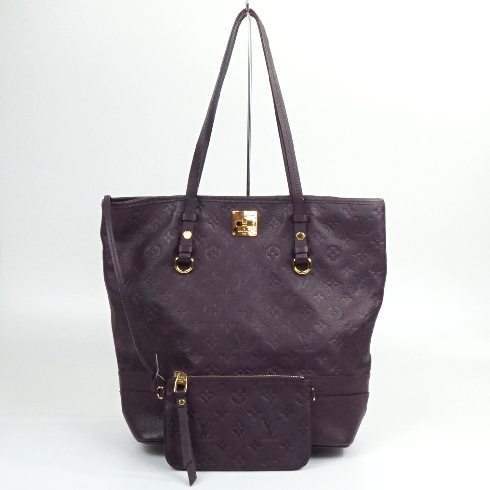 Louis Vuitton M40553 Monogram Empreinte Citadine PM Orbe w/Pouch Purple Tote Bag