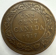 1917 Canadian Large Cent Exact Coin Imaged #CAD54
