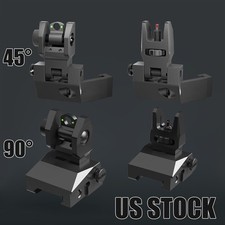 Fiber Optic Iron Sights Flip Up 45/90  Front and Rear Backup Sight for Picatinny