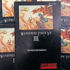 Wanderers From Ys III 3 SNES Super Nintendo Instruction Manual Only