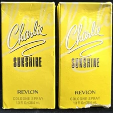 2 charlie sunshine revlon 1.3oz cologne spray distressed box