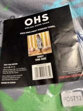 Kids Dino Poncho Grey