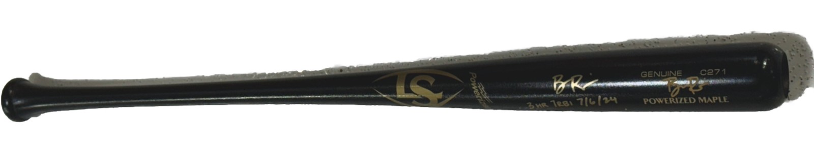 Ben Rice Signed Louisville Slugger Game Model Bat Yankees 3 Hr 7rbi Auto Steiner