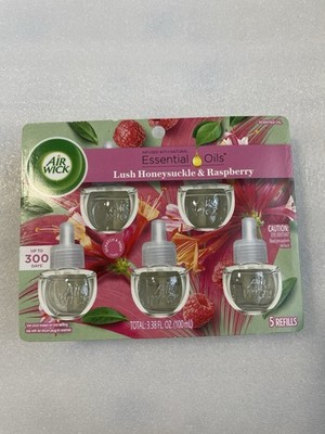 NEW | Air Wick Lush Honeysuckle and Raspberry Scented Oil Refills 5 Ct.