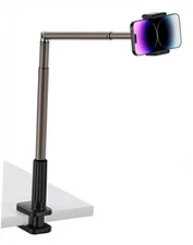  Phone Holder, Flexible Long Arm,Overhead Mount,360° Angle Black