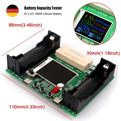 5V 18650 Lithium Battery Capacity Tester mAh mWh LCD Digital Discharge Board DE