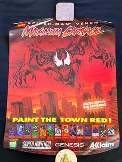 Spider Man Venom Maximum Carnage Super Nintendo SNES Sega Genesis Promo Poster