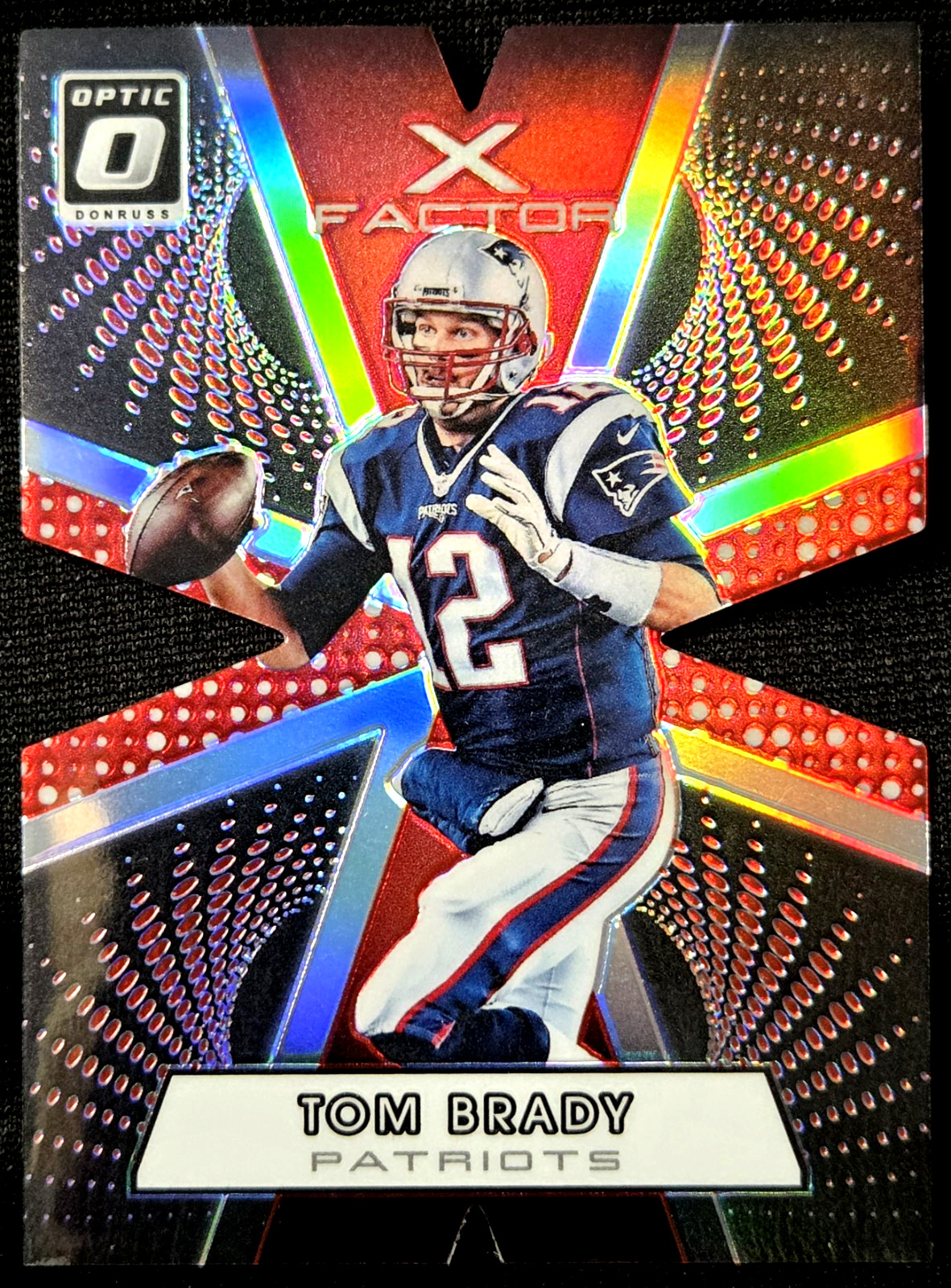 2018 Donruss Optic #20 Tom Brady /99 Red Die-Cut X-Factor Prizm Patriots Mint SP