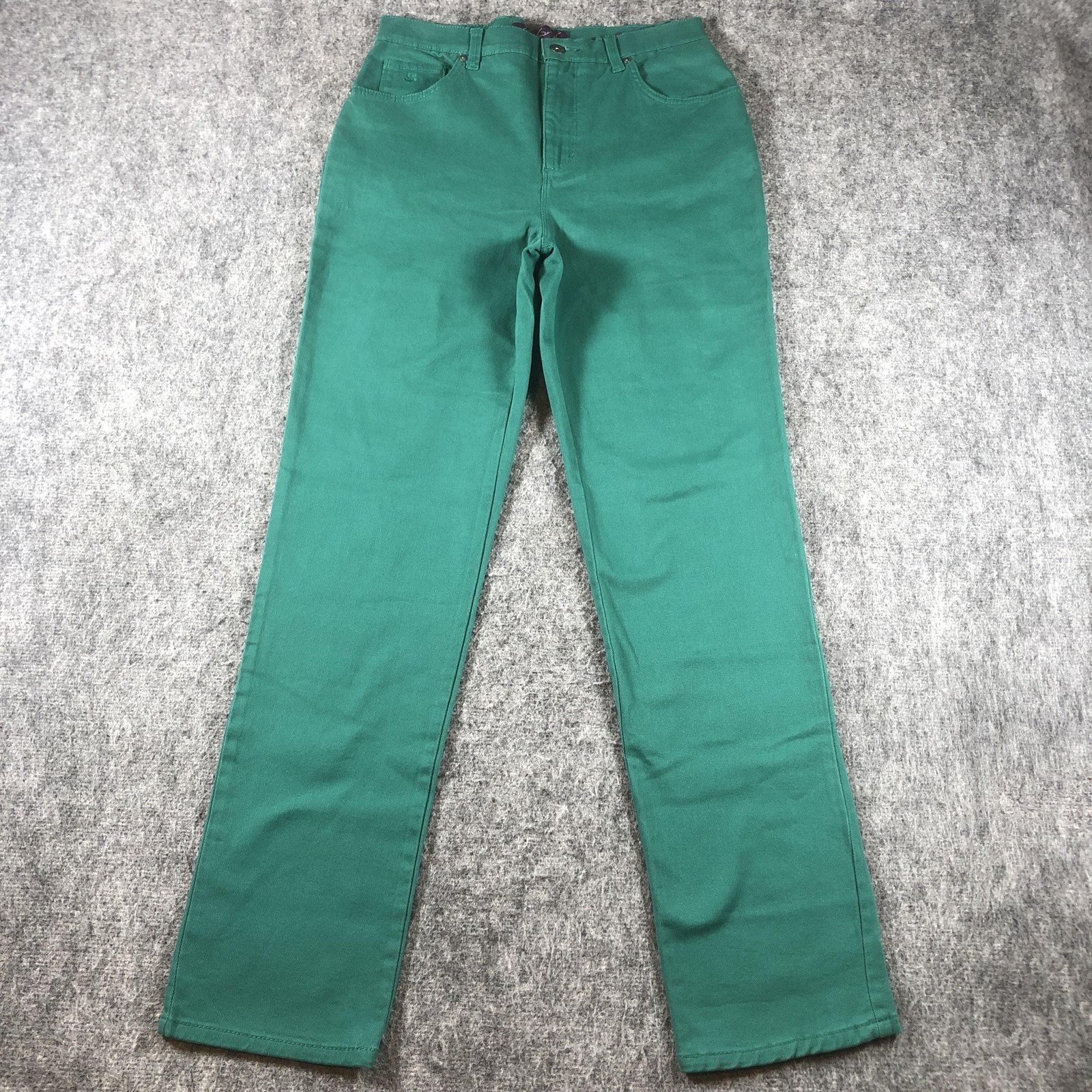 Womens 8 Long Green High Rise Straight Stretch