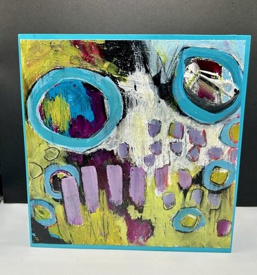  The Dark Side  Original Abstract Painting Modern Geometric Art Acrylic 6  X 6 