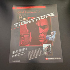 Clint Eastwood in Tightrope Warner Home Video 1985 Mikes Murder Advertisement