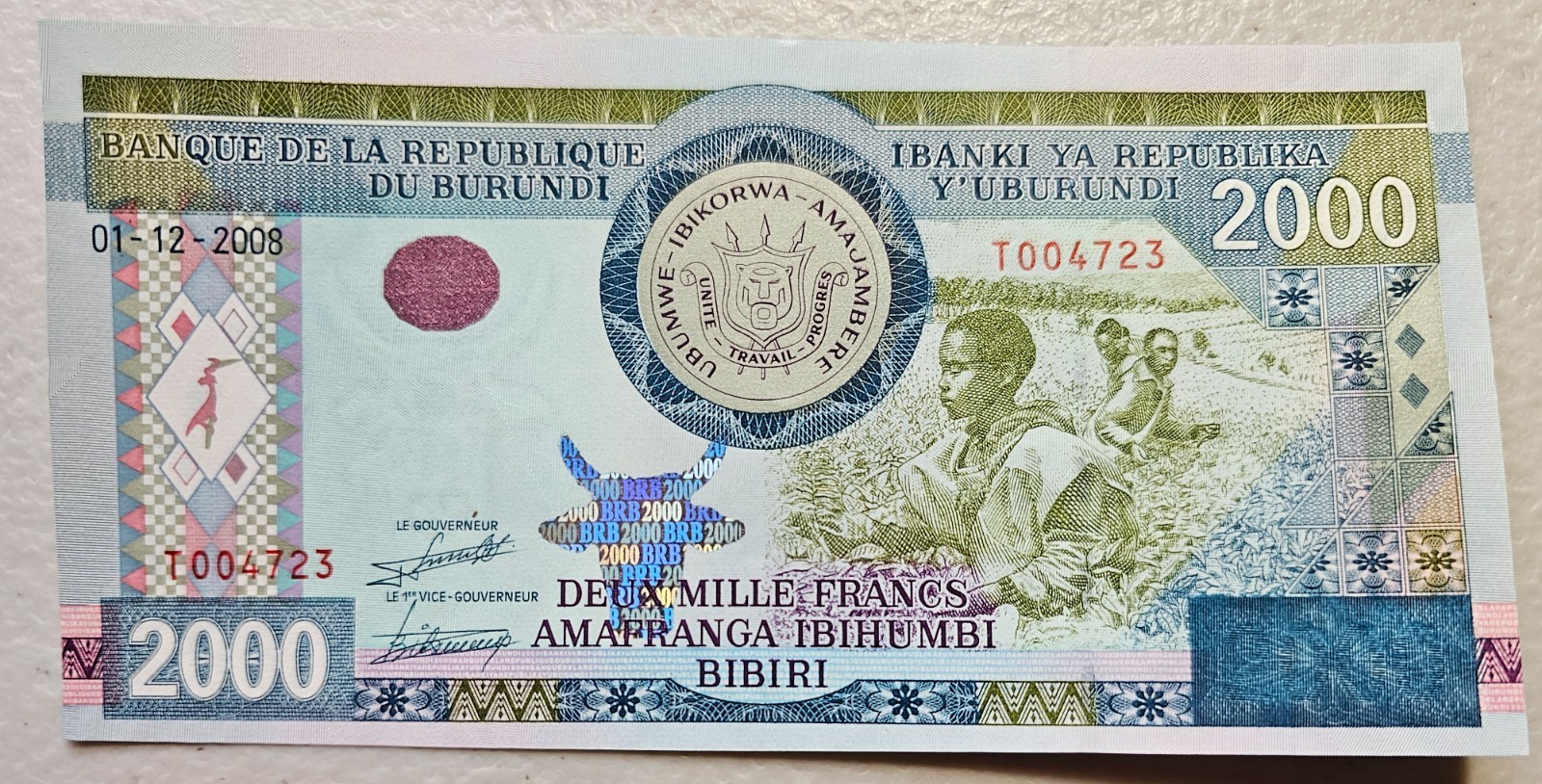 Burundi 2000 Francs 2008 Unc