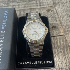 Caravelle by Bulova Five Star Analog Two Tone Date Dial Men's Watch 37m