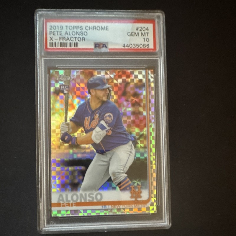 Topps 2019 Topps Chrome Pete Alonso #204 X-Fractor RC PSA 10 New York Mets