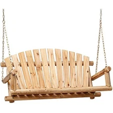 Outdoor Porch Swing Front Porch Hanging Wooden Bench Swing 2 Seat Chai