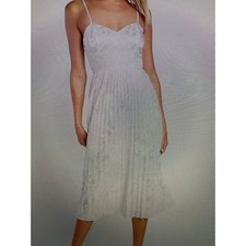 NWT Lulus chic sensibility satin jacquard pleated midi dress small